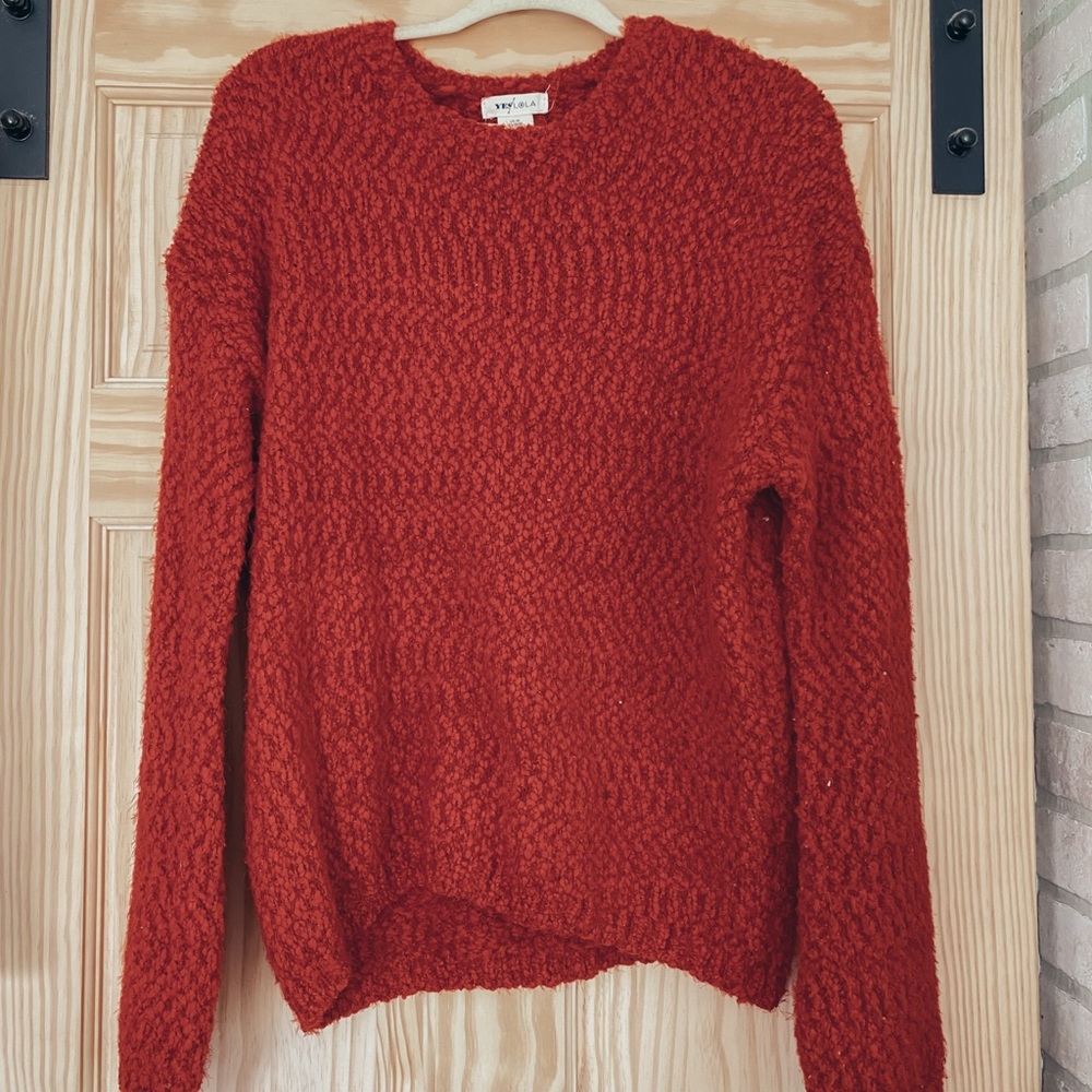 Super soft & stretchy oversized red sweater